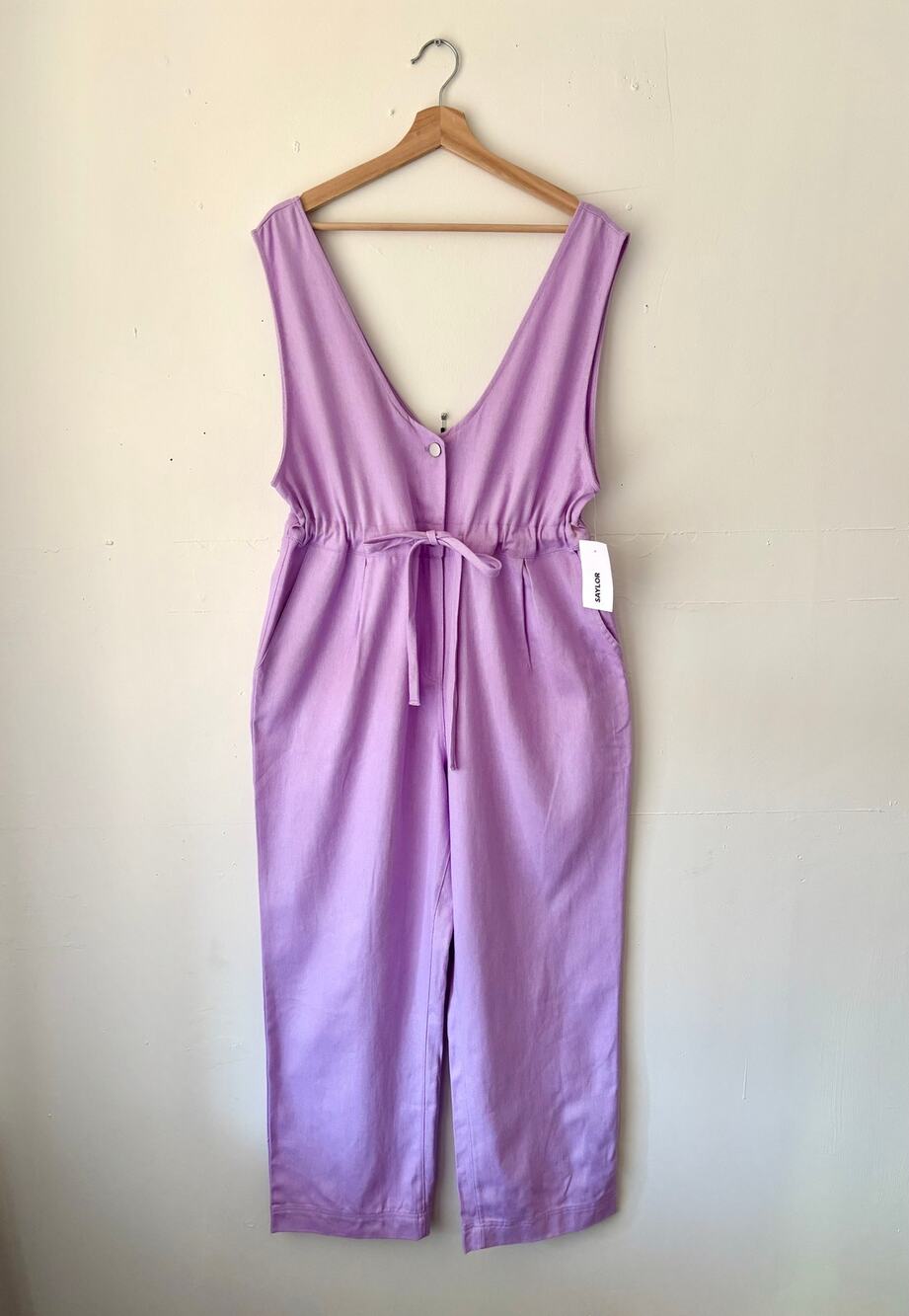 $297 NWT Purple Denim Sleeveless Jumpsuit Utility Colorful Dopamine Artsy Size M